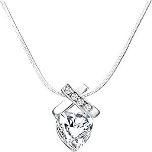 Swarovski Silver Necklace with Crystal Heart Pendant